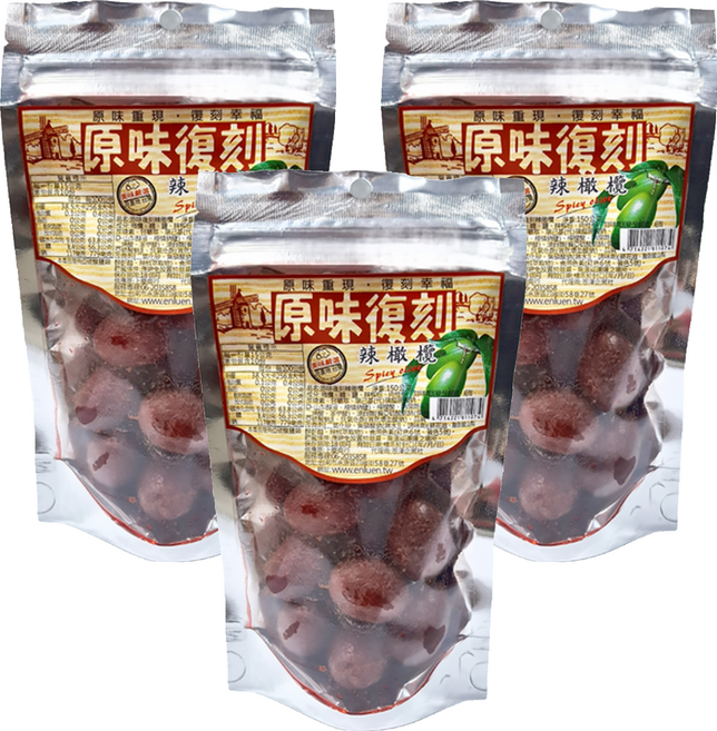 原味復刻 辣橄欖, 150g, 3包