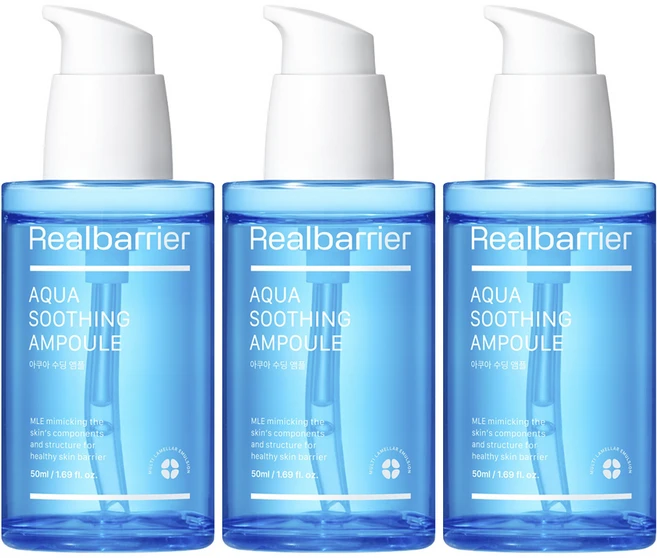 리얼베리어 아쿠아 수딩 앰플, 50ml, 3개 - 쿠팡