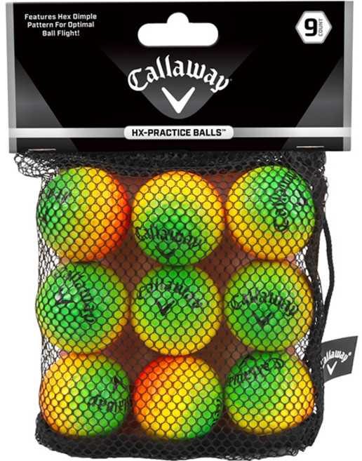 Callaway 卡拉威 高爾夫海綿練習彩球 C10322 4.2cm, 混色, 9顆, 1袋