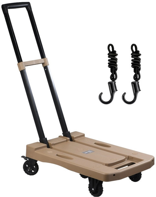 엘투리버스 타이탄 브레이크형 저소음 5개 바퀴 접이식카트 200kg 고정끈포함, 코요테 탄, 1개