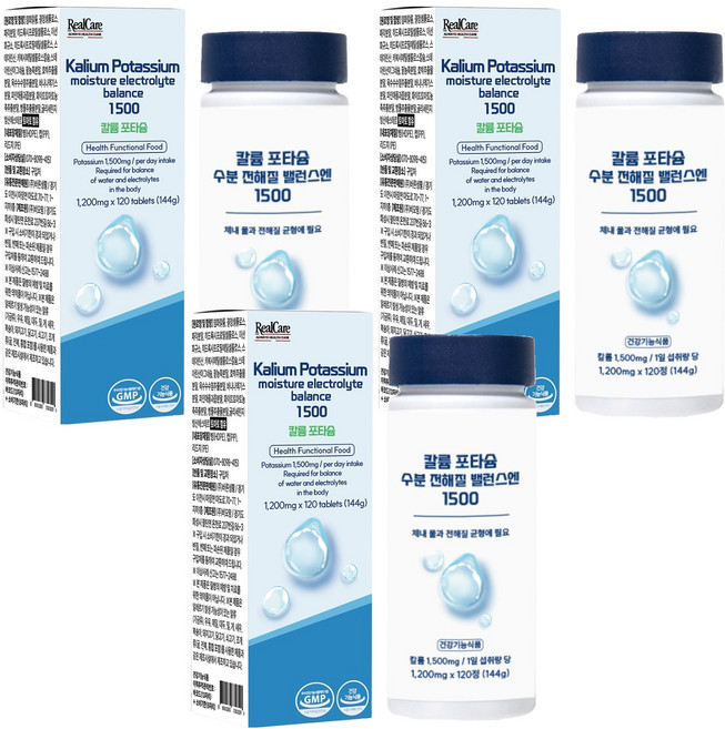 Real Care 鉀 水分電解質平衡 1500 144g, 3個, 120錠