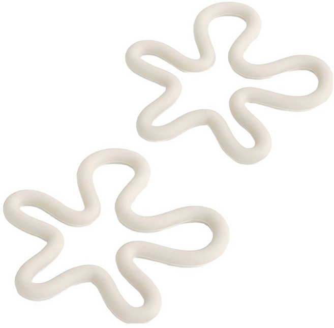 데미무드 물결 실리콘 냄비받침, 크림, 2개