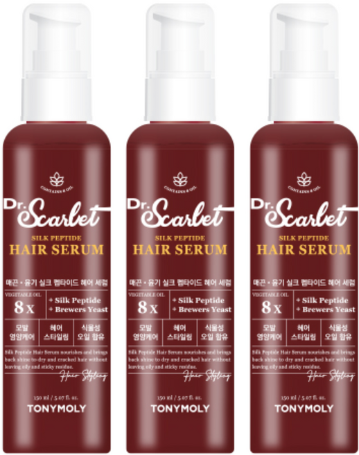 TONYMOLY Dr. Scarlet 絲滑胜肽護髮精華, 3個, 150ml