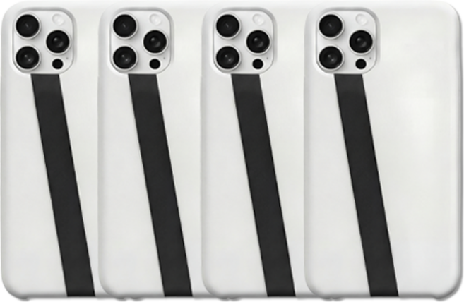 808 실리콘 휴대폰 핑거 그립 고탄력 스트랩, 4개, 블랙