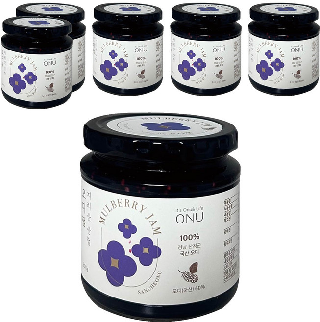 智異山山清桑葚果醬, 6個, 300g