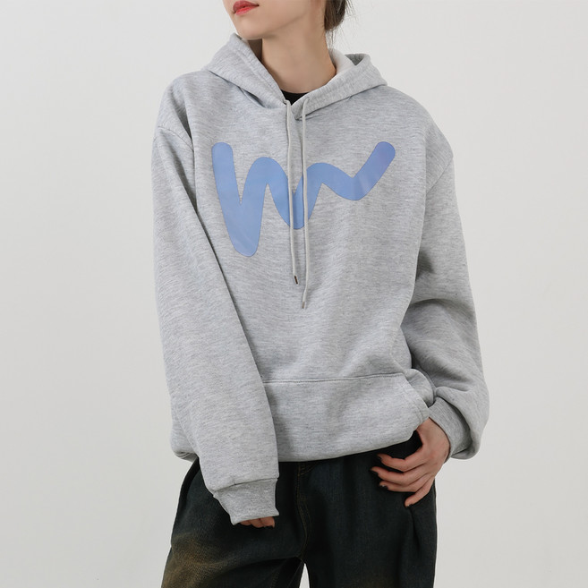 엘쏘 남녀공용 오버핏 프린팅 캐주얼 커플 후드티