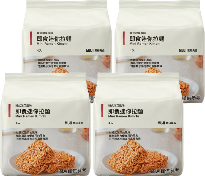 MUJI 無印良品 即食迷你拉麵 韓式泡菜風味 120g, 16包