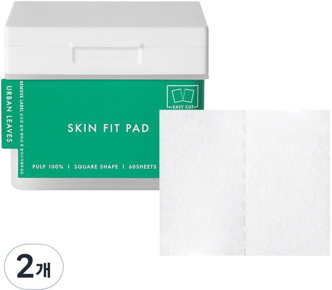 어반리브즈 스킨핏 패드 사각, 2개, 60매입
