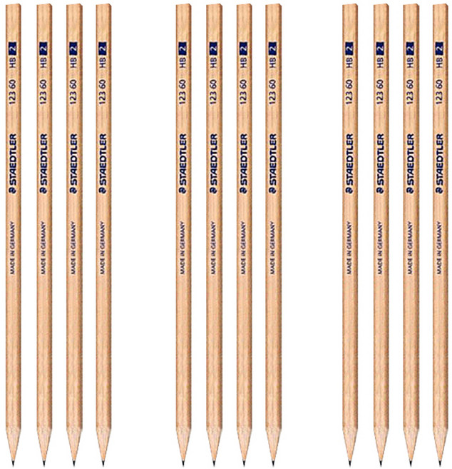 스테들러 네츄럴 우드연필 123-60 HB, 12개