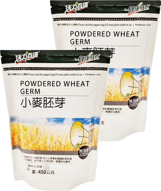 健康時代 小麥胚芽粉 無糖, 450g, 2包