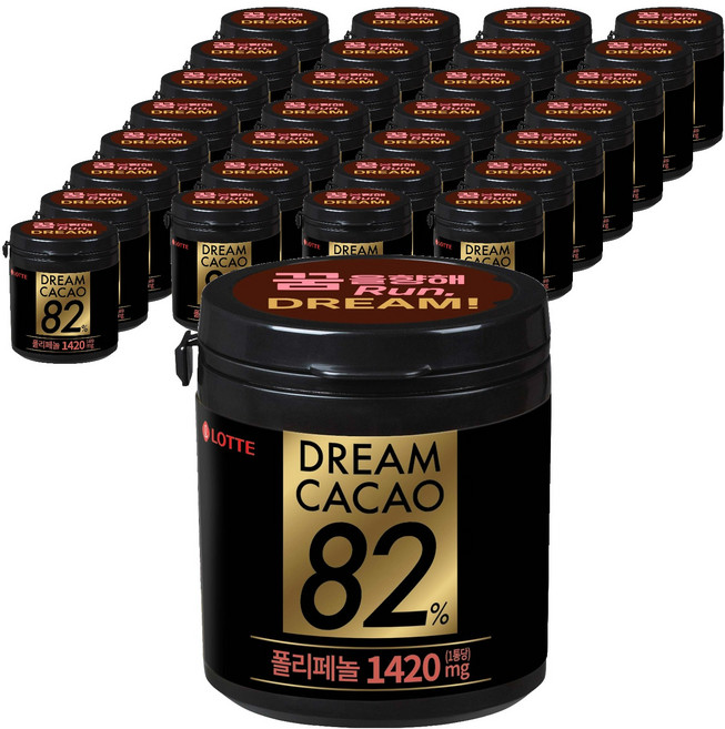 롯데웰푸드 드림카카오 82% 폴리페놀 초콜릿, 86g, 30개