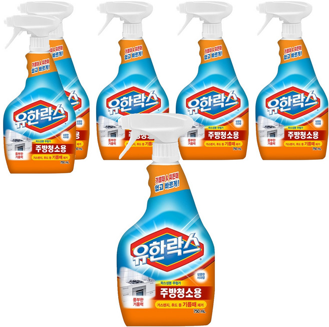 유한락스 주방청소용, 750ml, 6개