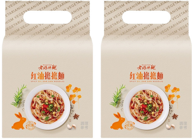 老媽拌麵 素食煮藝 紅油擔擔 全素 135g, 6包