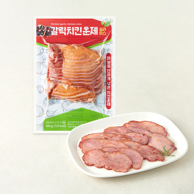 노랑오리 갈릭치킨 훈제 슬라이스, 400g, 1개
