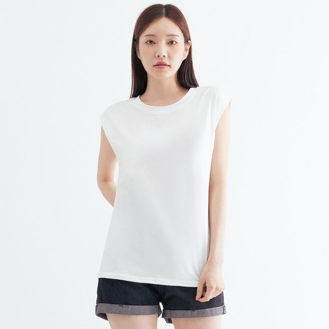 엘쏘 여성용 루즈핏 탑 민소매 티셔츠