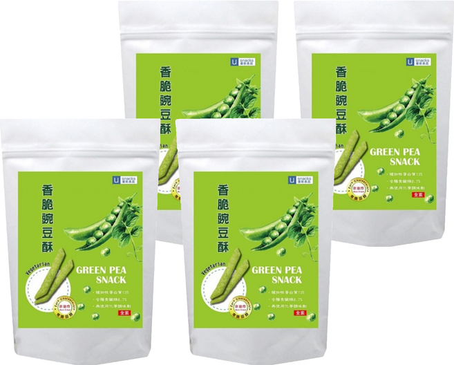 優穀美身 香脆豌豆酥 非油炸 全素, 60g, 4包