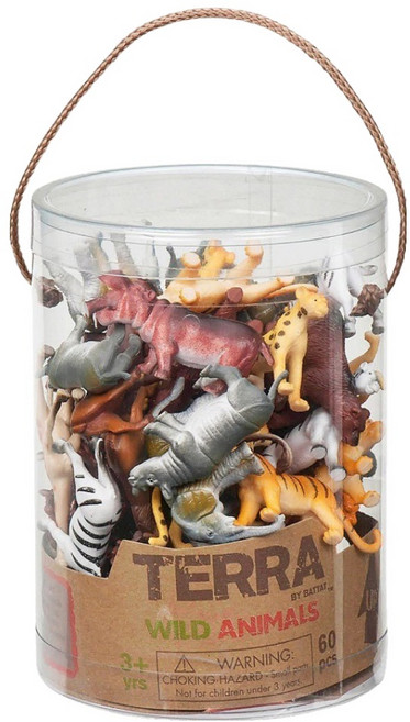 TERRA BY BATTAT 野生動物模型玩具 (60個), 1桶
