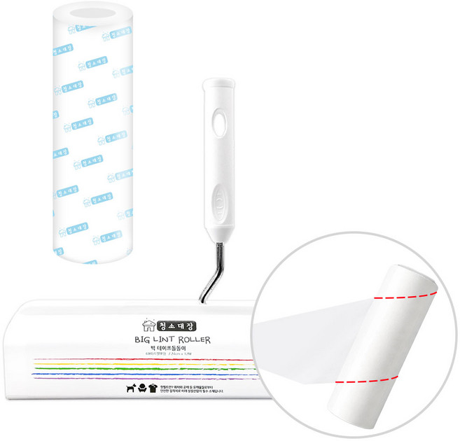 청소대장 빅 테이프 클리너 본체 + 60회 리필 24cm, 1세트