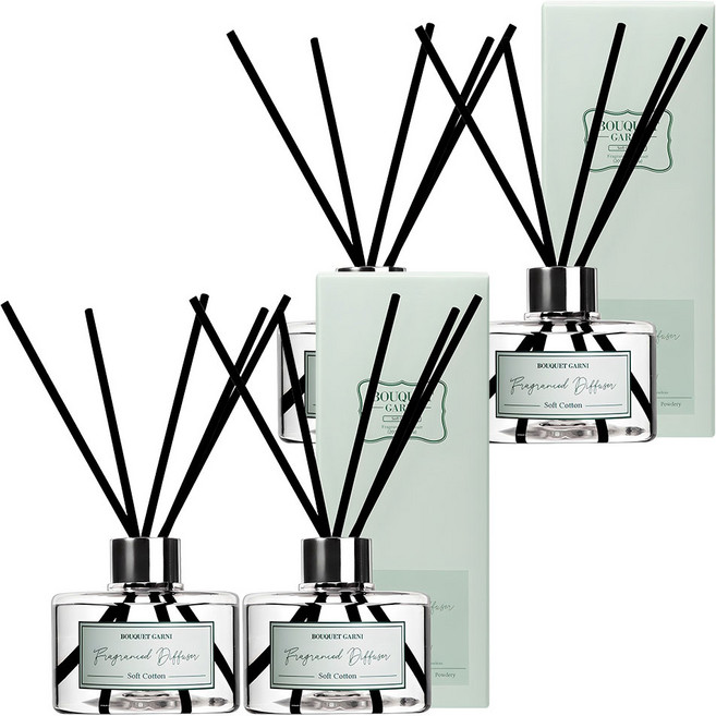 부케가르니 프래그런스드 디퓨저, 소프트코튼, 200ml, 4개