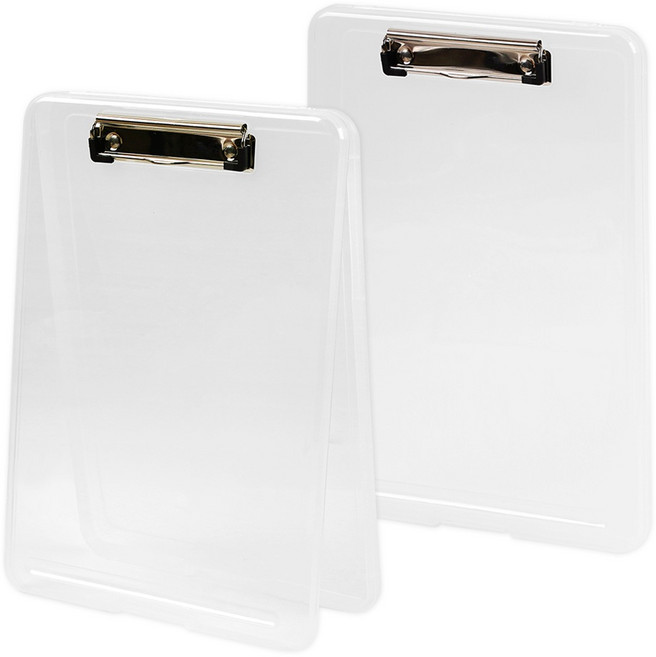 2 in 1 하드커버 클립보드 파일 케이스, 클리어, 2개