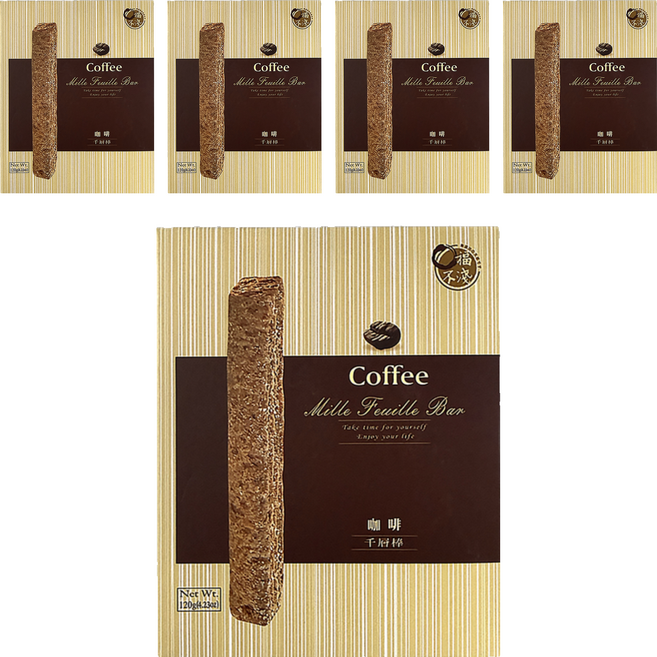 口福不淺 咖啡千層棒, 120g, 5盒