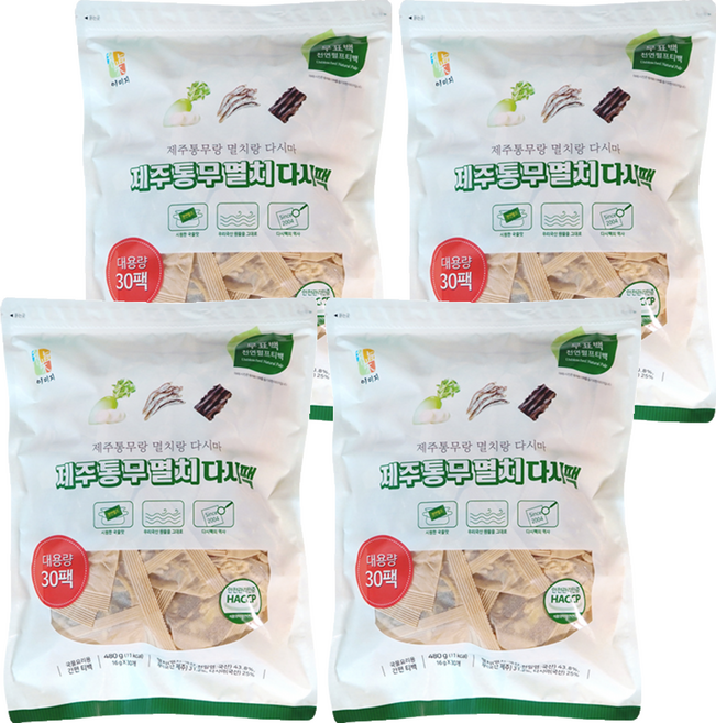 석하 제주 통무 멸치 다시팩, 480g, 4개