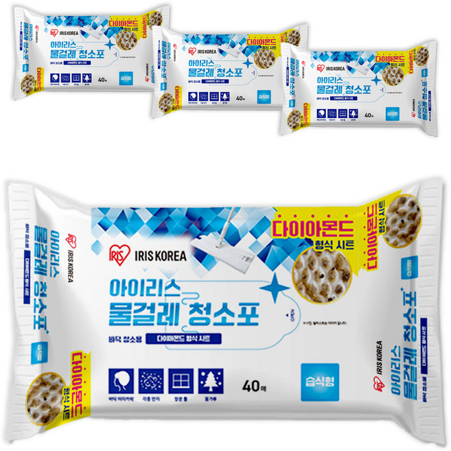 아이리스 물걸레 청소포 40매, 4세트