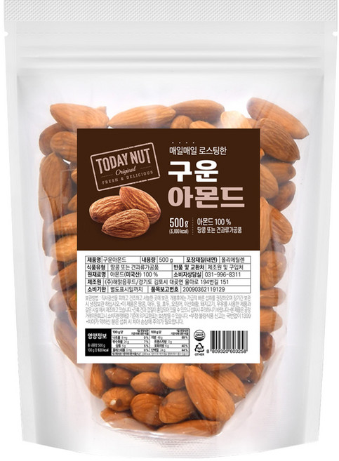 TODAY NUT 烤杏仁果, 500g, 1包