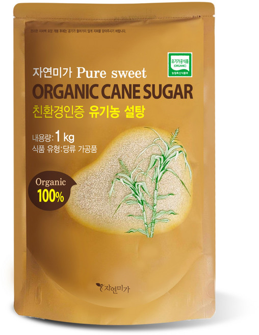 자연미가 유기농 비정제 갈색설탕, 1kg, 1개