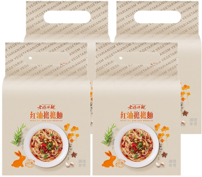 老媽拌麵 素食煮藝 紅油擔擔 全素 135g, 12包