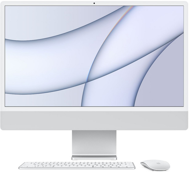 Apple 2021 아이맥 24, 실버, M1, Apple M1 8 core, SSD 256GB, 16GB, Retina 4.5K, Gigabit Ethernet, CTO