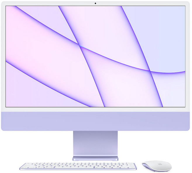 Apple 2021 아이맥 24, 퍼플, M1, Apple M1 8 core, SSD 256GB, 8GB, Retina 4.5K, Gigabit Ethernet, CTO