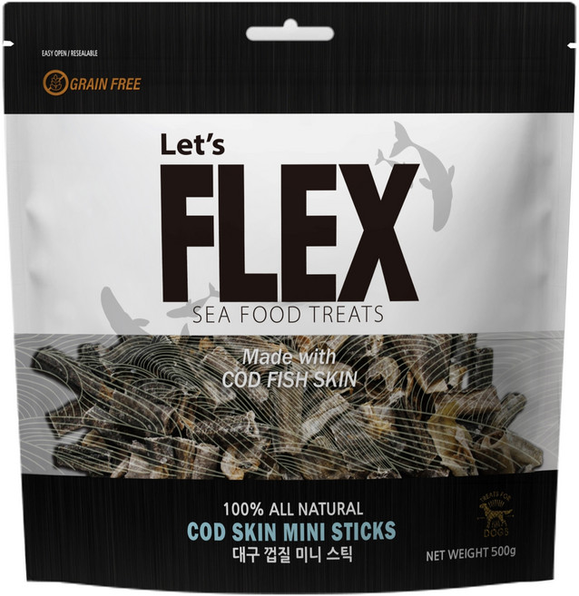 렛츠플렉스 강아지 건조간식, 대구껍질, 500g, 1개
