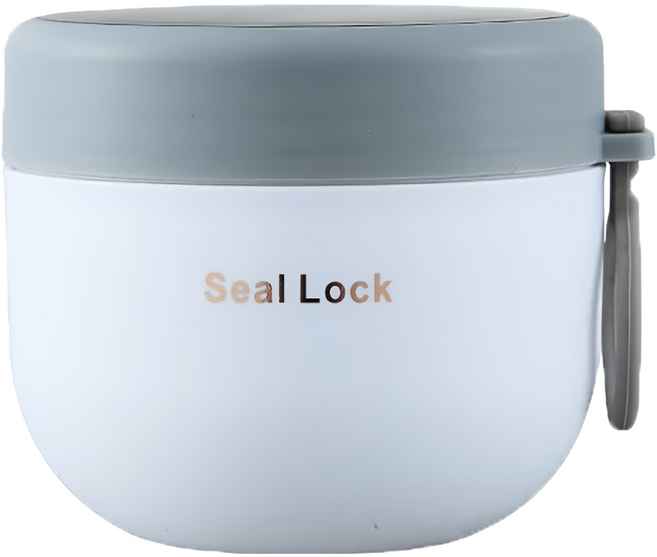 SEAL LOCK 雙色雙層可拆卸不鏽鋼保溫湯粥碗 800ml, 白色, 1個