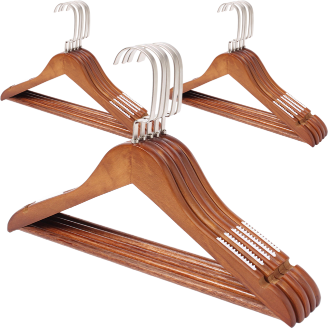 여성용 원목 논슬립 옷걸이, 혼합색상, 15개