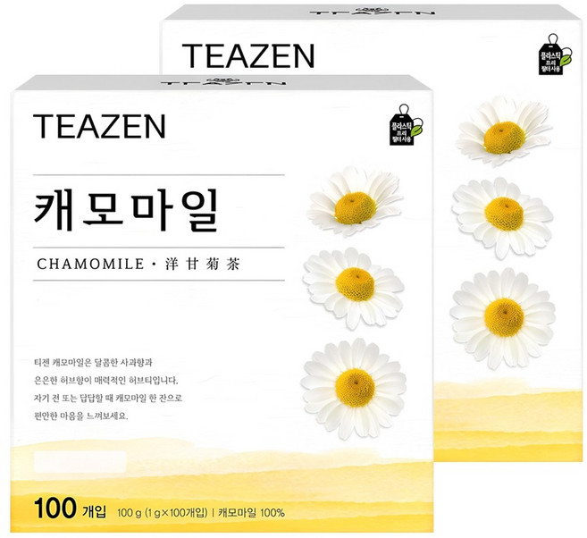 티젠 캐모마일차 티백, 1g, 100개입, 2개
