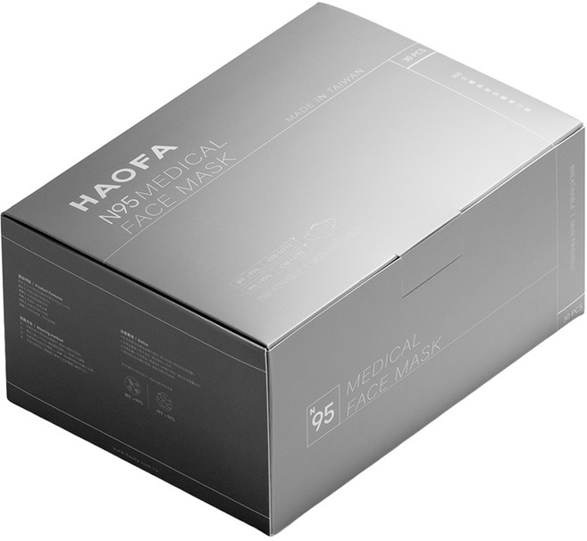 HAOFA N95立體醫療口罩 氣密型 M, 1盒, 裸杏粉, 30片