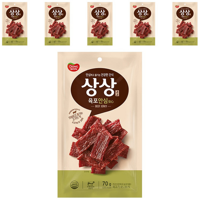 상상육포 안심, 70g, 6개