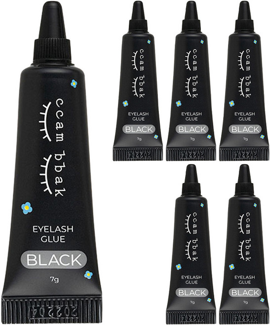 깜빡 글루 속눈썹 접착제 7g, 블랙, 6개