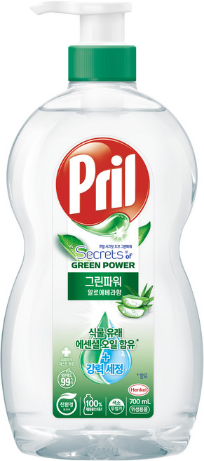 프릴 시크릿 오브 그린파워 알로에베라향 주방세제, 700ml, 1개