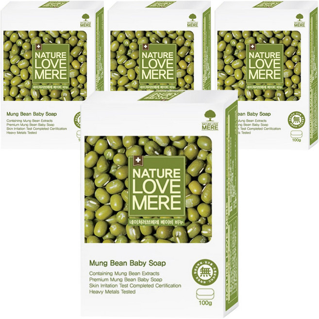 NATURE LOVE MERE 然自母愛 嬰兒綠豆香皂, 100g, 4盒
