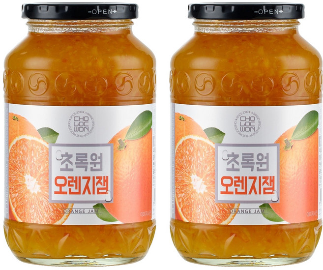 초록원 오렌지잼, 1kg, 2개