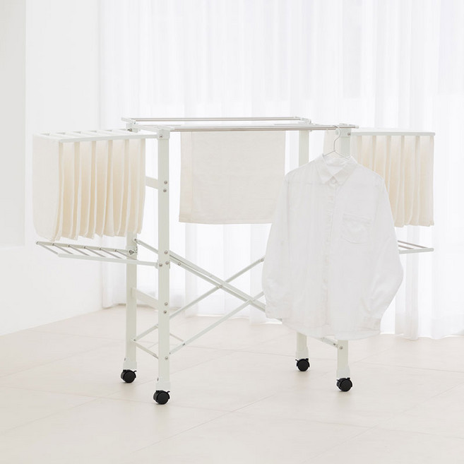 씨에스리빙 브리즈 이동접이식 빨래건조대, 올화이트