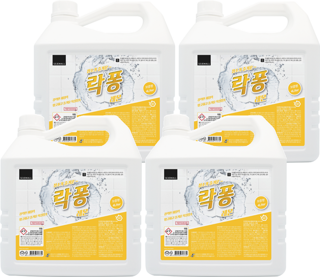락퐁 욕실 청소세제 레몬향, 4L, 4개