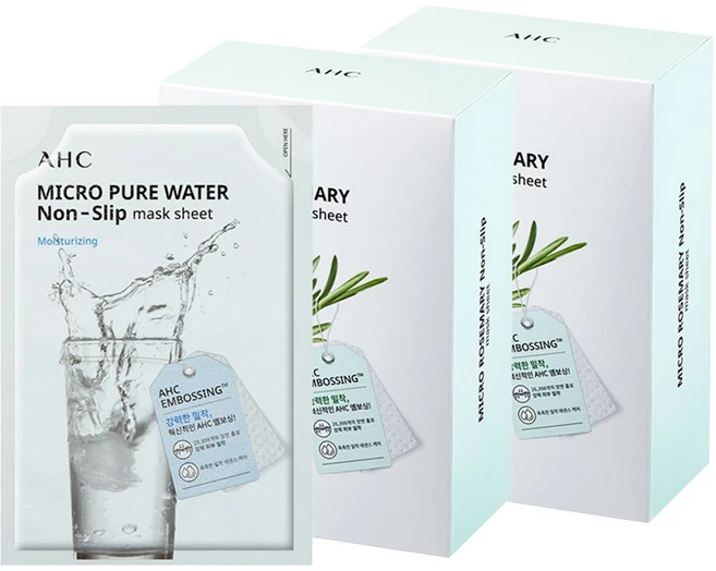 AHC 마이크로 퓨어 워터 착붙 마스크 시트 33ml, 10개입, 2개 - 쿠팡