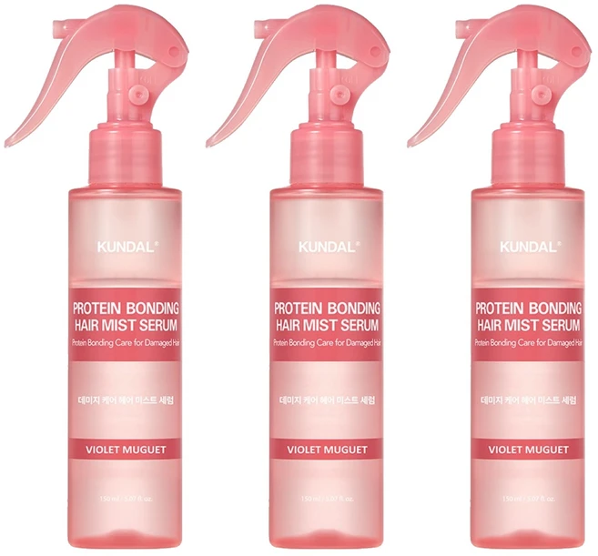쿤달 프로틴 데미지 케어 헤어 미스트 세럼 바이올렛뮤게향, 150ml, 3개 - 쿠팡