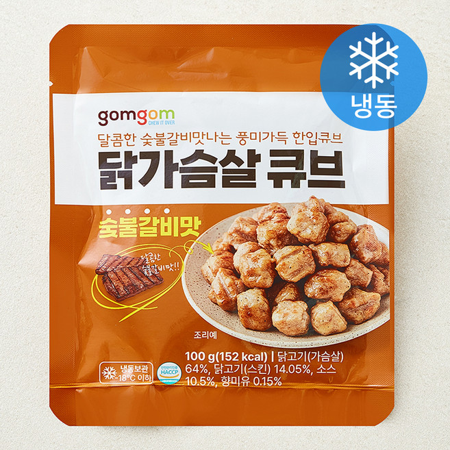 곰곰 닭가슴살 큐브 숯불갈비맛 (냉동), 100g, 1개, 1개입