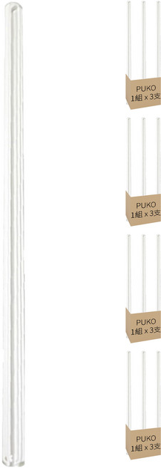 Puko 透明耐熱玻璃吸管, 3支, 4組