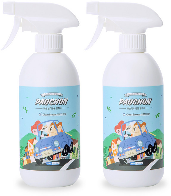 뽀숑 반려동물 탈취제 산뜻한 바람, 500ml, 2개