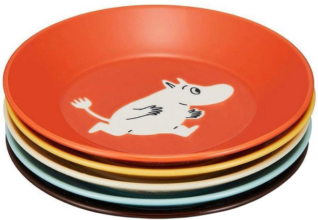 yamaka 山加商店 陶瓷盤5件組 - MOOMIN 慕敏系列 日本產, 5件組(直徑13.5 x 2.5cm), 多色, 1組